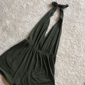 Olive Tie Romper